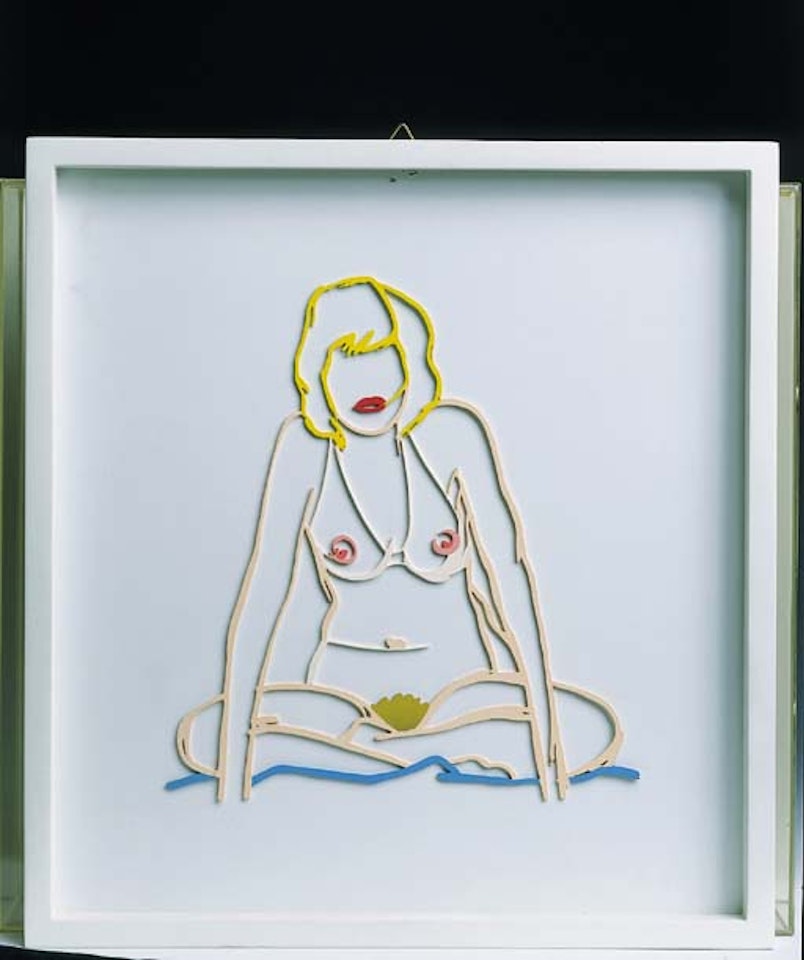 Monica sitting crossed legged by Tom Wesselmann