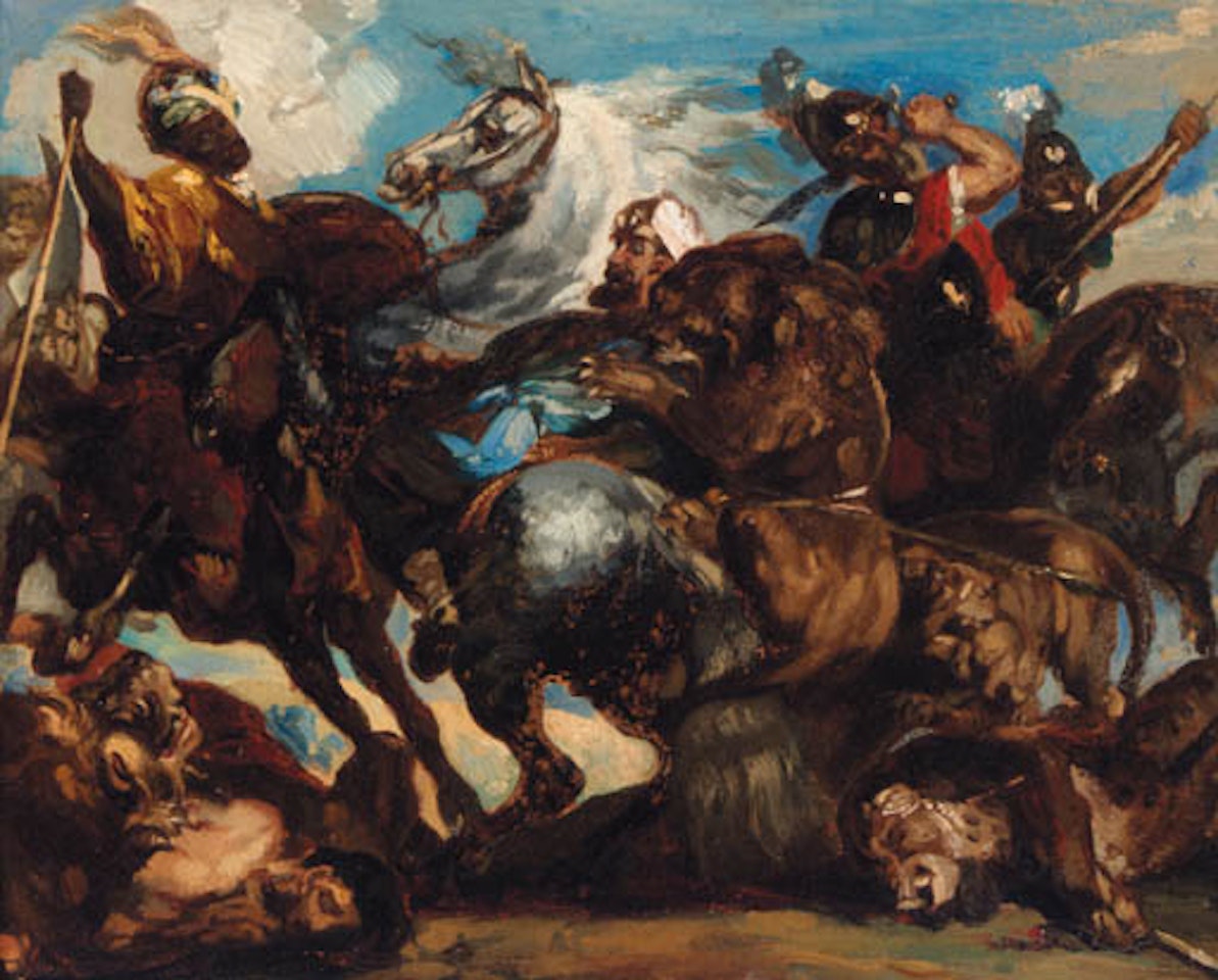 Lion fight by Eugene Delacroix