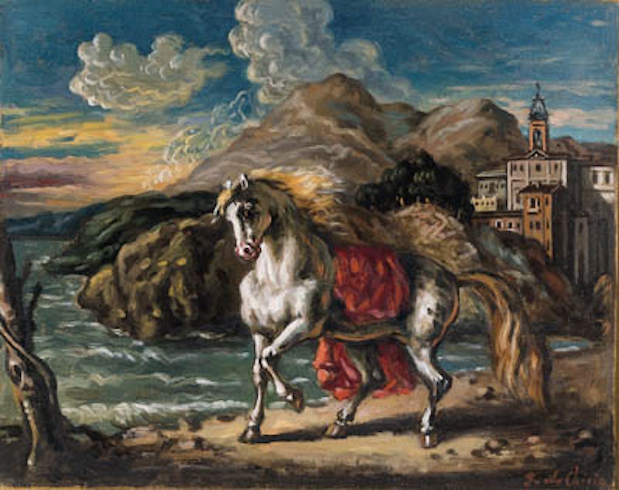 Cavallo con drappo rosso by Giorgio de Chirico
