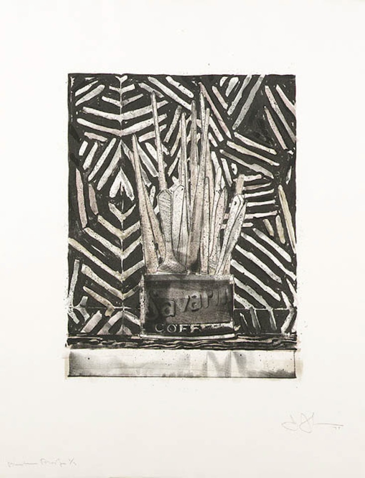 Savarin 5, corpse and mirror by Jasper Johns