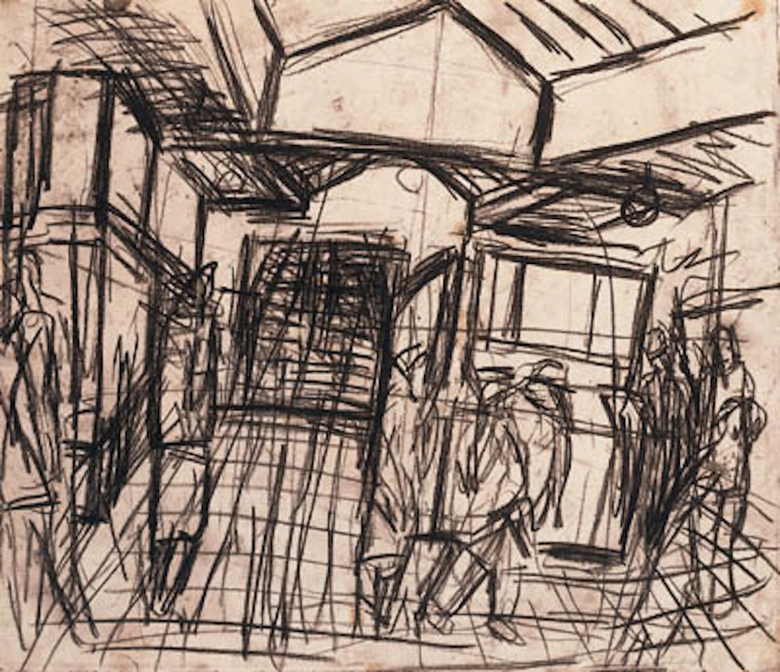 Booking Hall I by Leon Kossoff