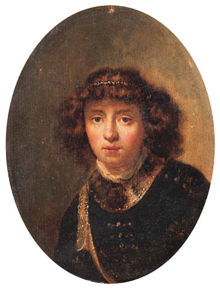 Portrait of youth in dark jerkin by Attributed to Rembrandt Harmensz van Rijn