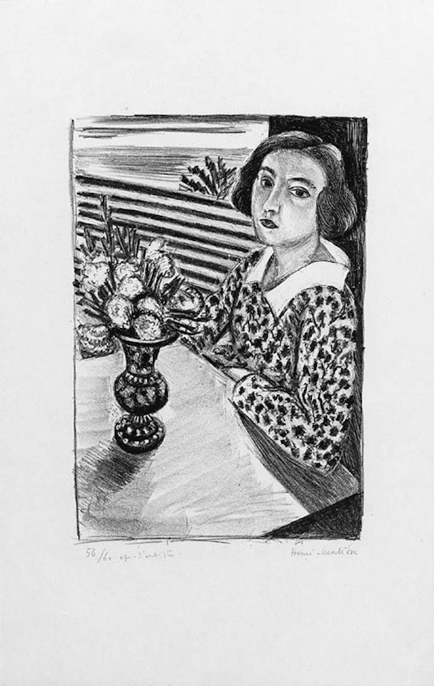 Jeune fille assise au bouquet de fleurs by Henri Matisse