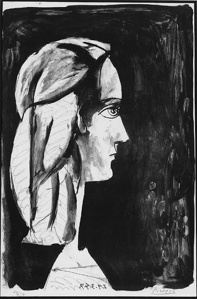 Profil au fond noir by Pablo Picasso