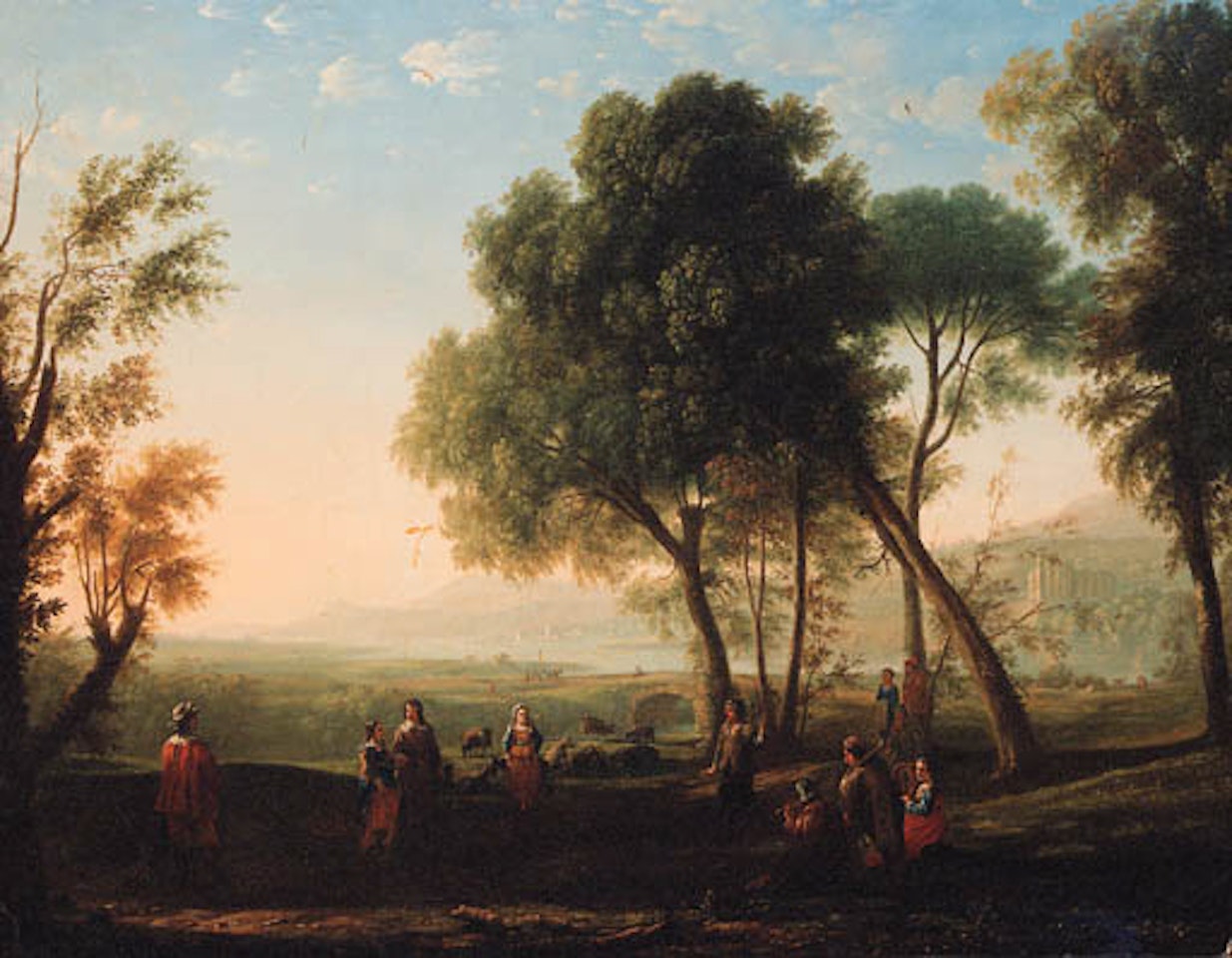Italianate river landscape with figures dancing by Claude Lorrain