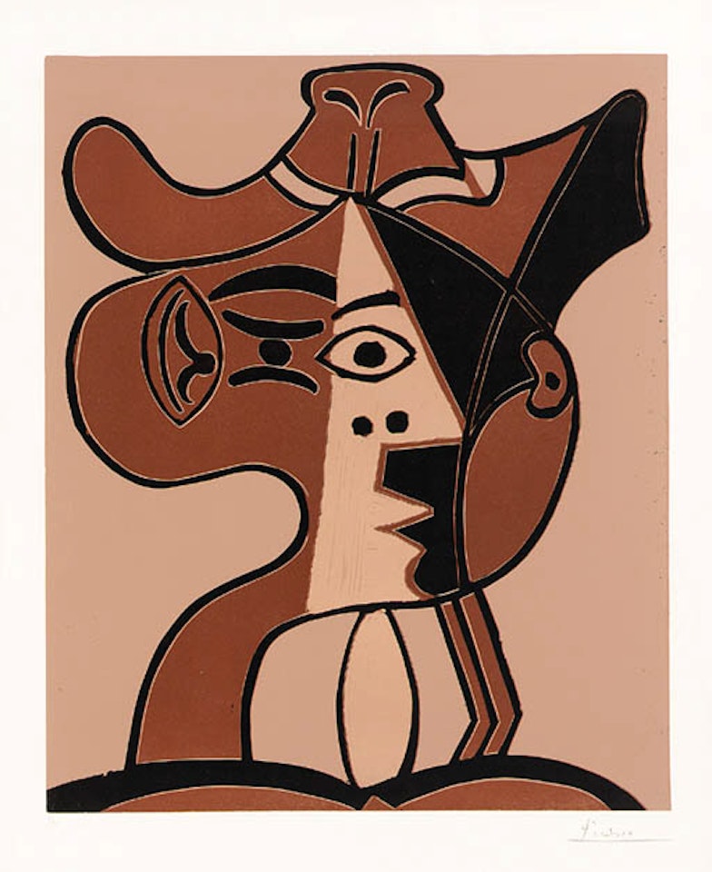 Grande tete de femme au chapeau by Pablo Picasso