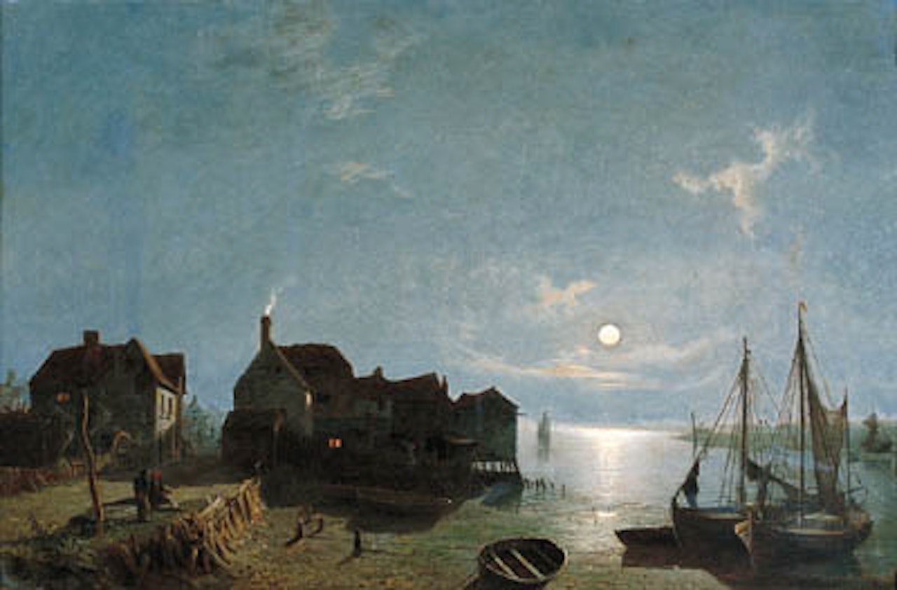 Moonlight, Leigh near Southend by Henry Pether