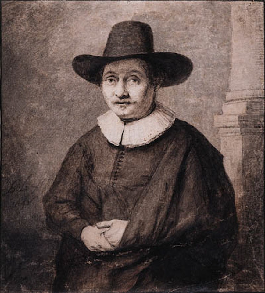Portrait of gentleman wearing a hat by Ferdinand Bol