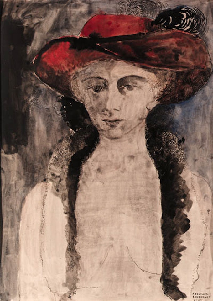 Femme au chapeau rouge by Paul Delvaux