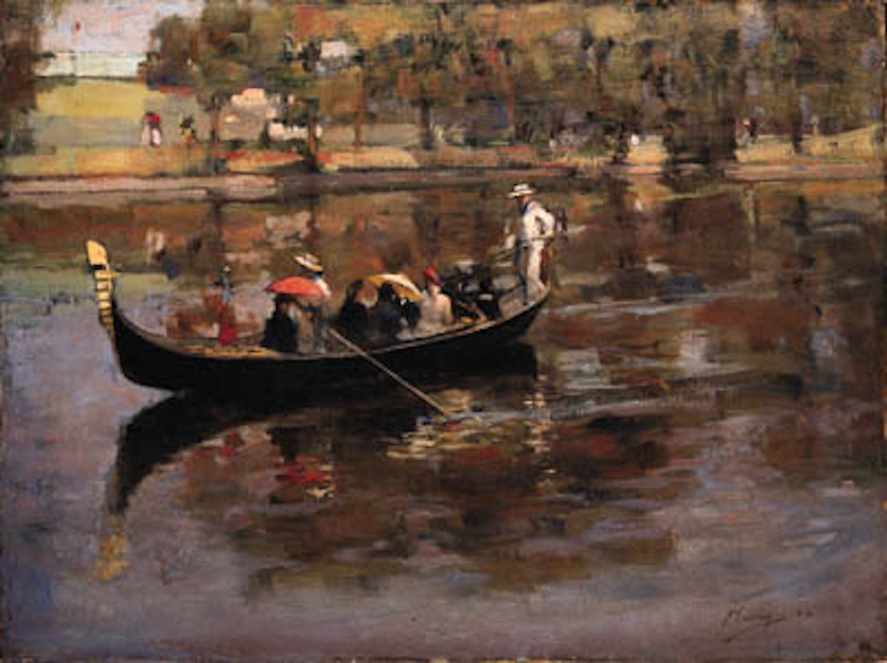 The gondola on the Kelvin, Glasgow Exhibition, 1888 by John Lavery