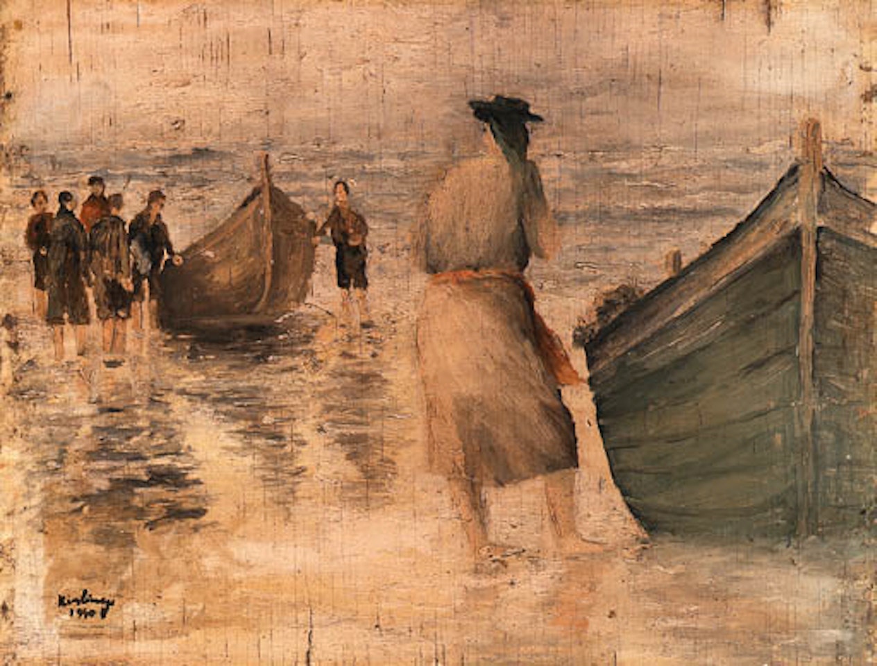 La plage de Nazare by Moïse Kisling
