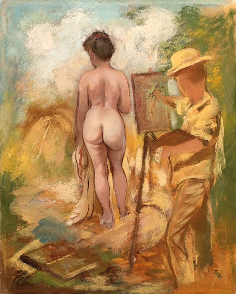 Artist and model by George Grosz