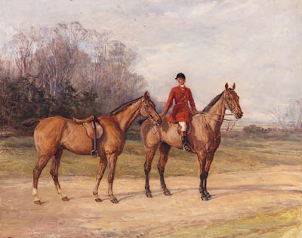 Holding the Master's horse by Heywood Hardy