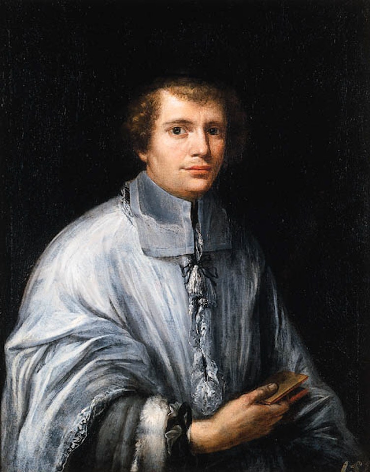 Ritratto di prelato con berretta nera, un breviario in mano by Jacob Ferdinand Voet