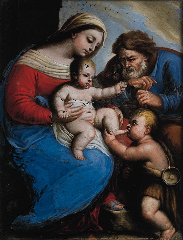 Sacra Famiglia con San Giovannino by Circle of Luca Giordano