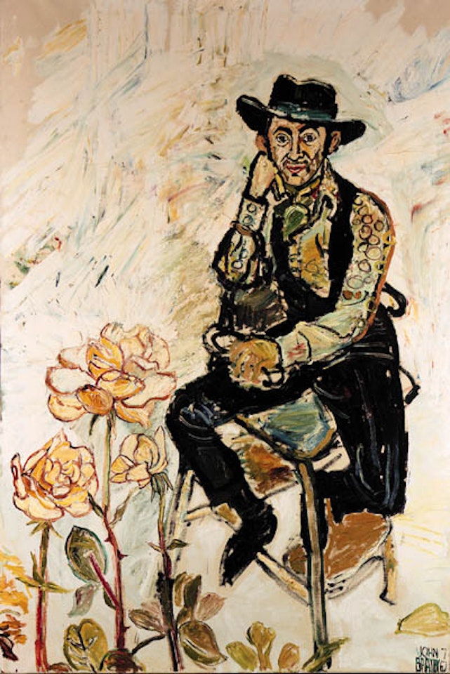 Cowboy on stool by John Bratby