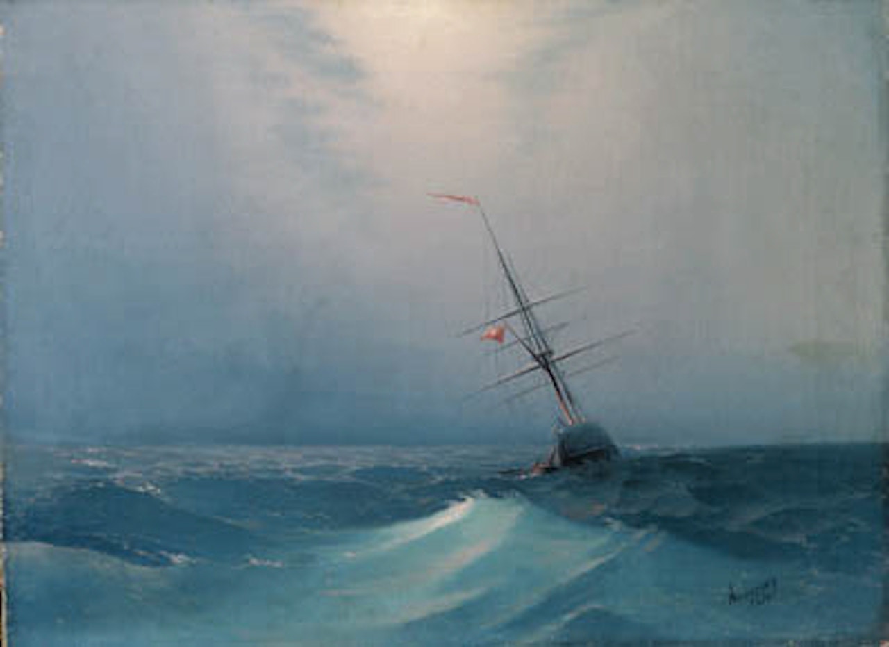 Night, a blue wave by Ivan Konstantinovich Aivazovsky