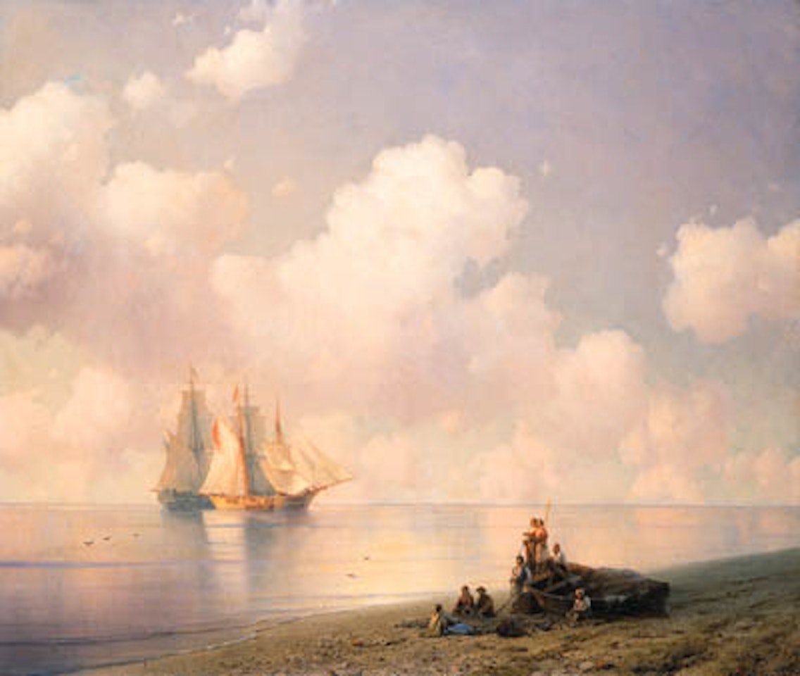 Becalmed on the coast by Ivan Konstantinovich Aivazovsky