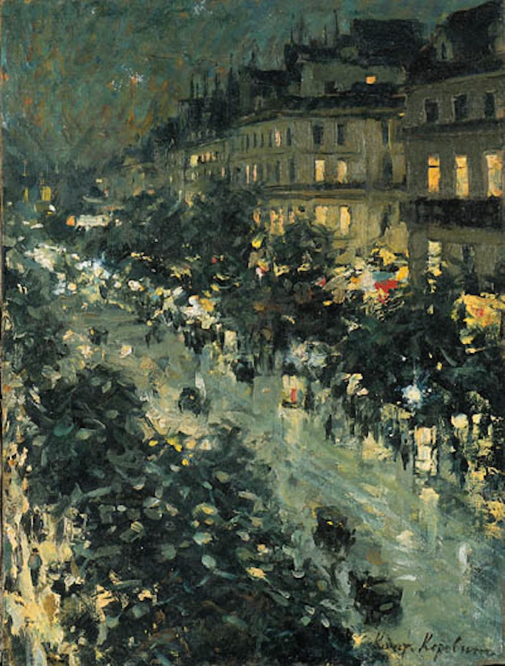 Paris by night by Konstantin Alekseevich Korovin