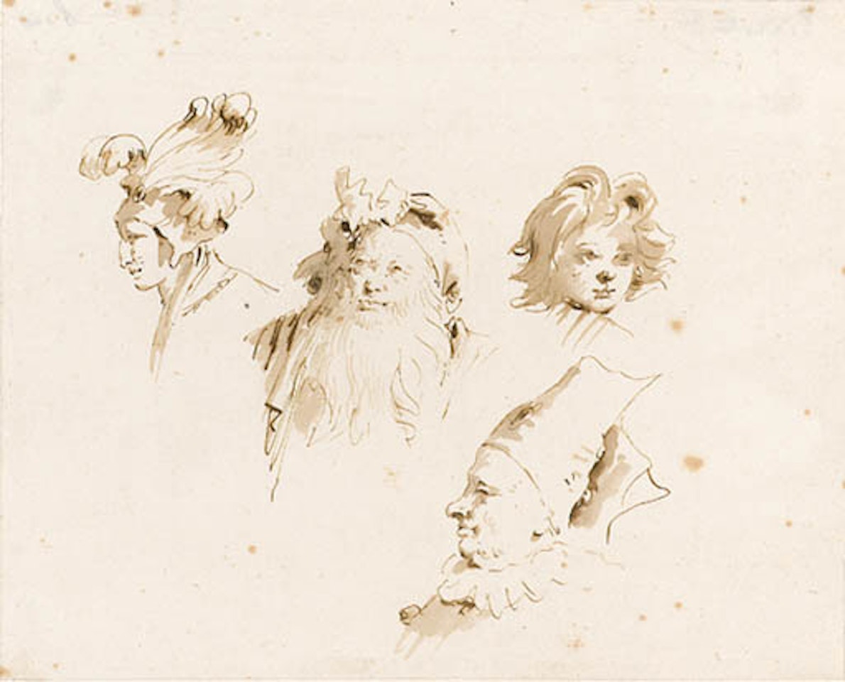 Studies of heads of orientals by Giovanni Battista Tiepolo