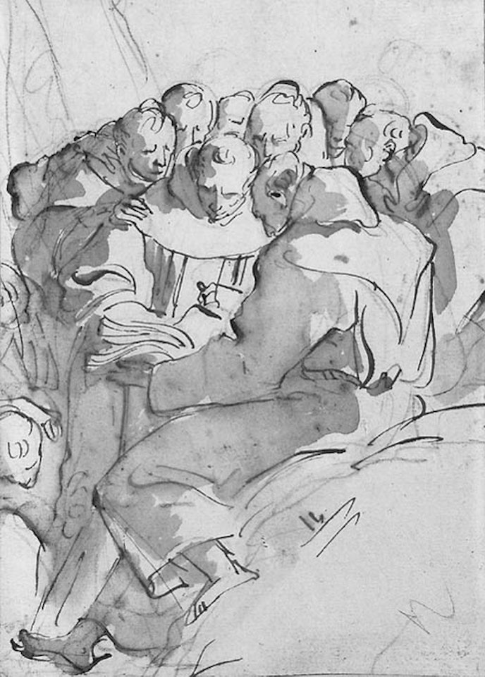 Franciscan friars reading scripture by Giovanni Battista Tiepolo
