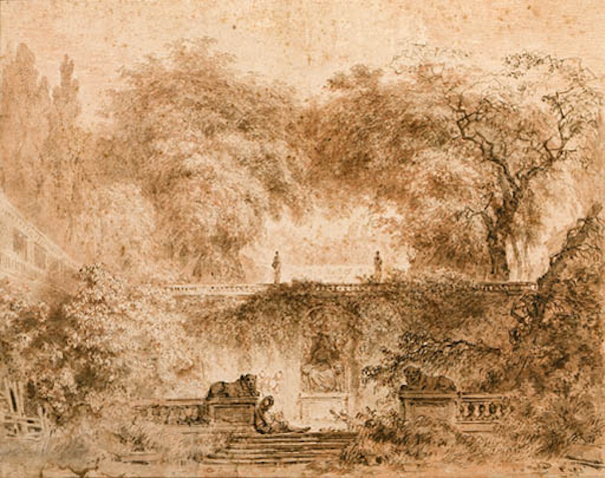 Le petit parc - gardens of ville d'Este by Jean-Honoré Fragonard