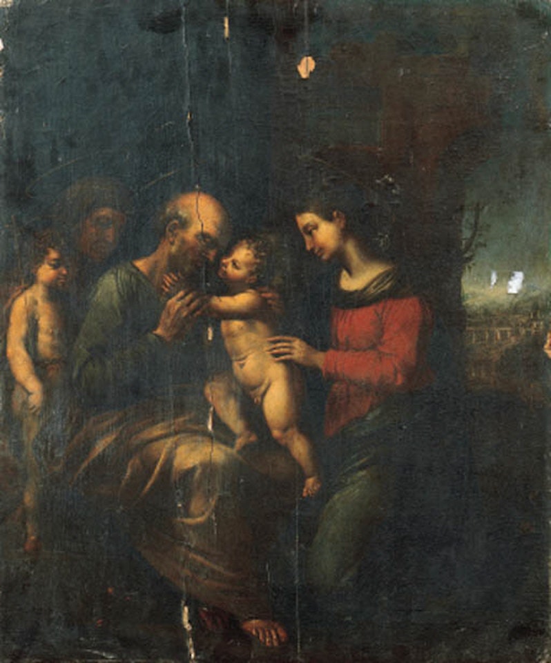 Sacra Famiglia con Sant'Anna e San Giovannino by Italian School