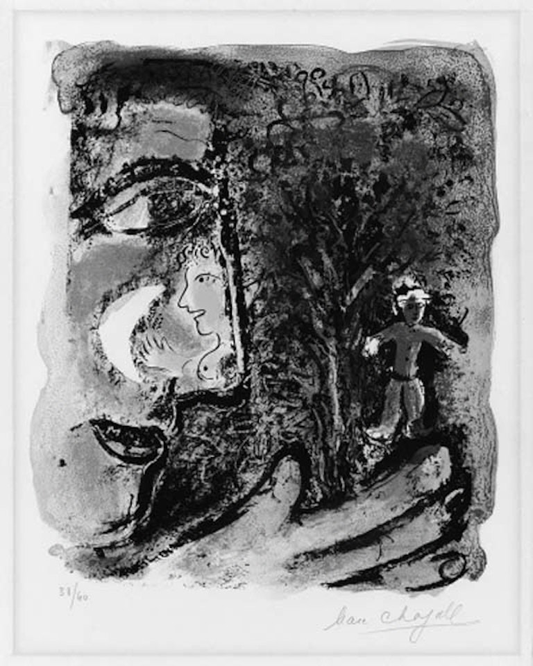 Profile and red child by Marc Chagall