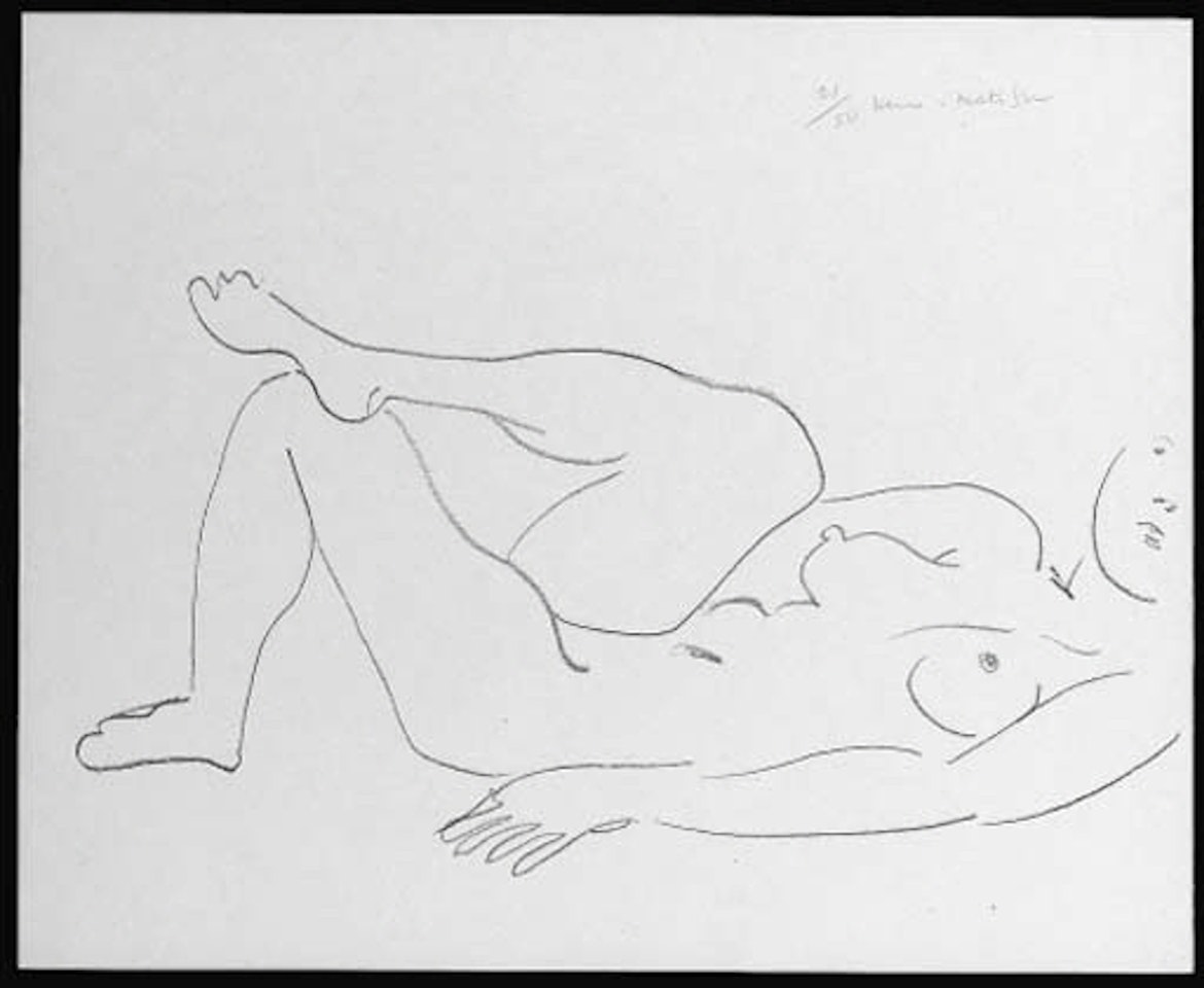 Nu couche au visage incomplet, etude de jambes by Henri Matisse