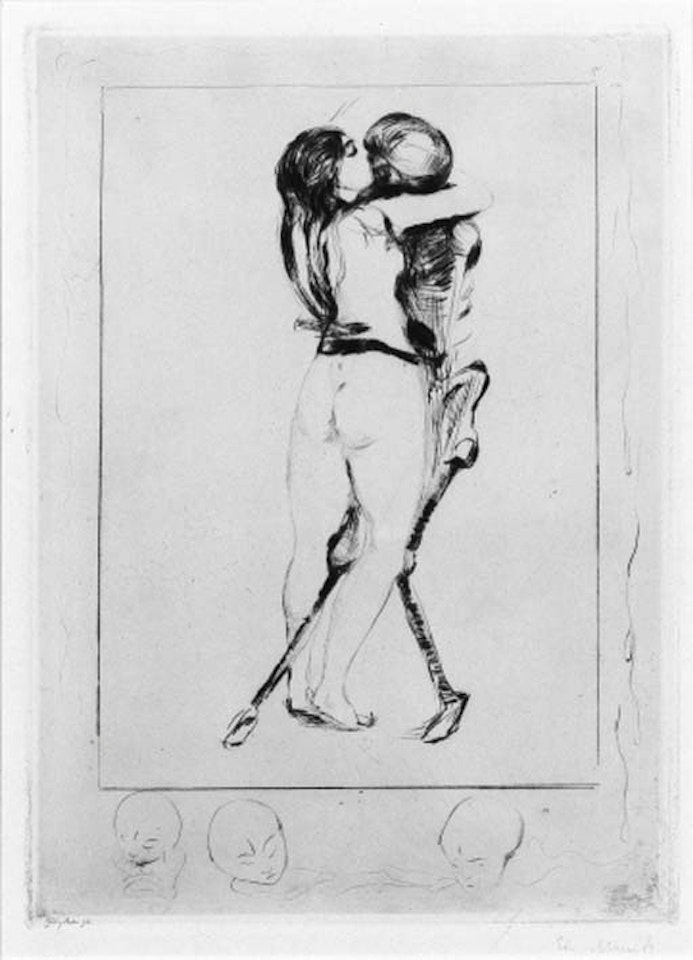 Das Madchen und der Tod by Edvard Munch