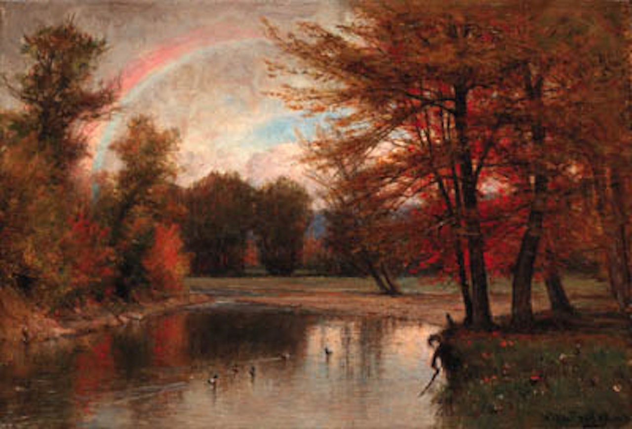 Rainbow autumn Catskills by Worthington Whittredge