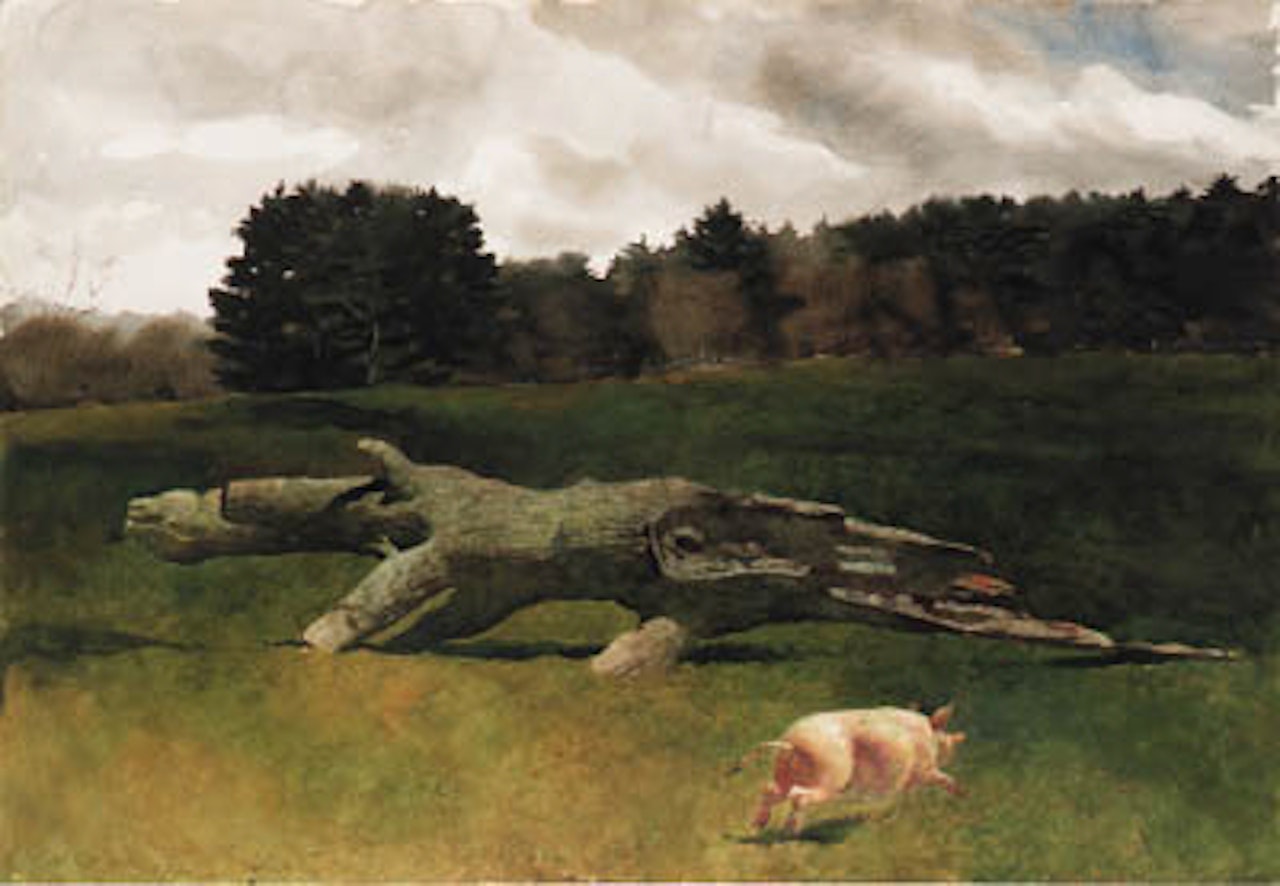 Runaway pig by James Brown Wyeth