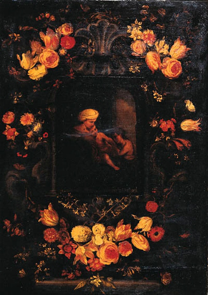 Madonna and Child, infant John the Baptist in feigned niche by Jan Brueghel the Younger