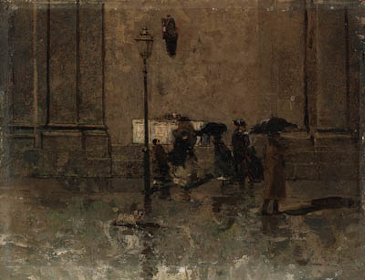 Una strada sotto la pioggia, Milano by Mose Bianchi