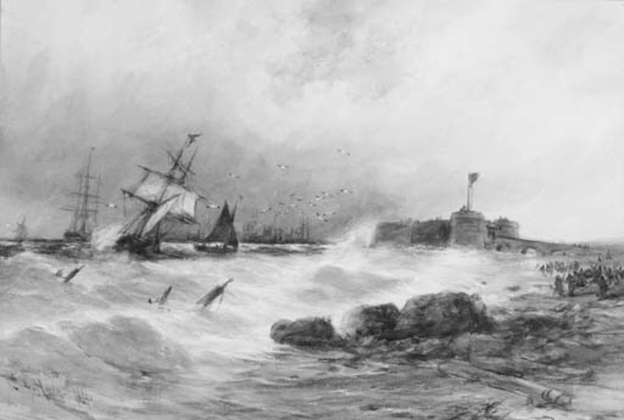 Entrance to Dieppe by Thomas Bush Hardy