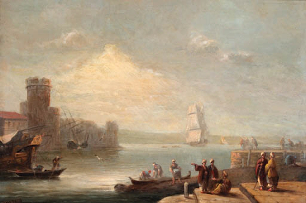 New arrival off Levatine port by Thomas Luny