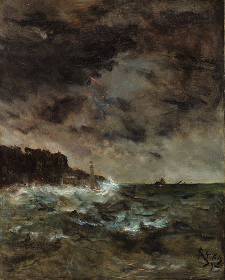 Stormy night by Alfred Stevens