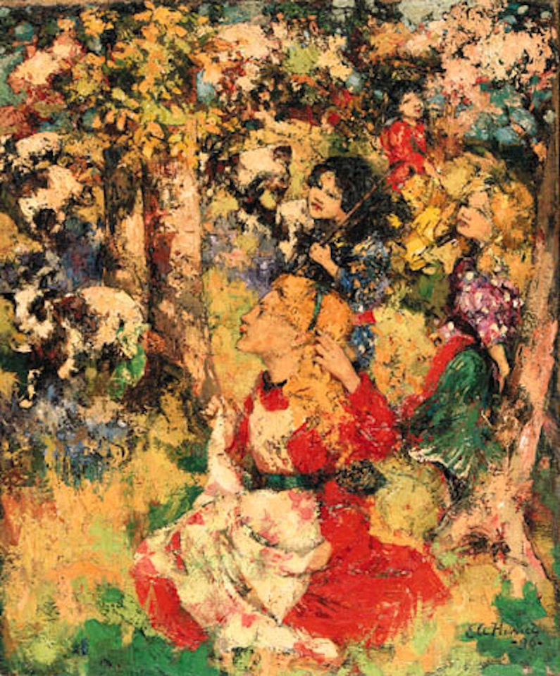The goat herd by Edward Atkinson Hornel