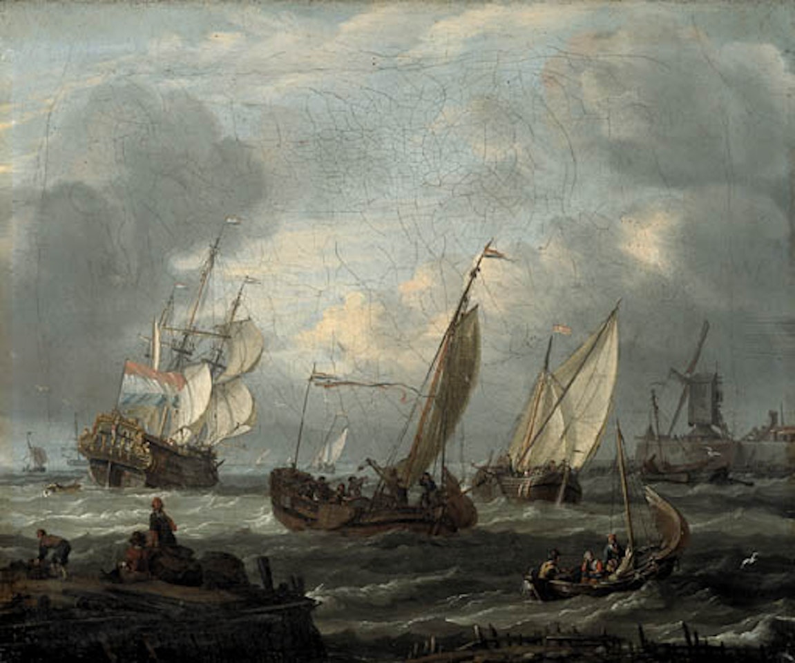 Dutch Admiralty sailing on the Ij by Abraham Storck