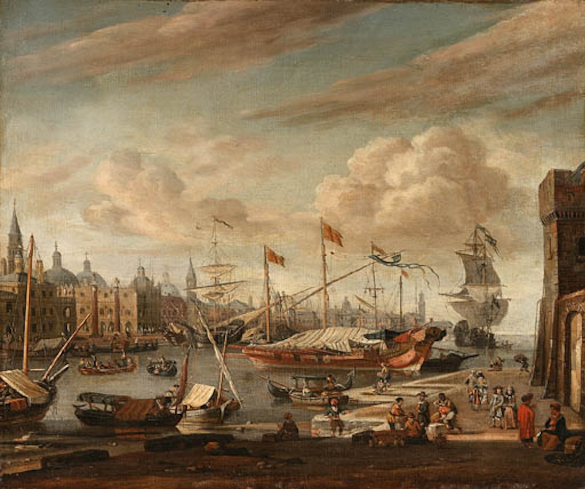 Capriccio of Venice, Bacino San Marco with the Bucintoro by Abraham Storck