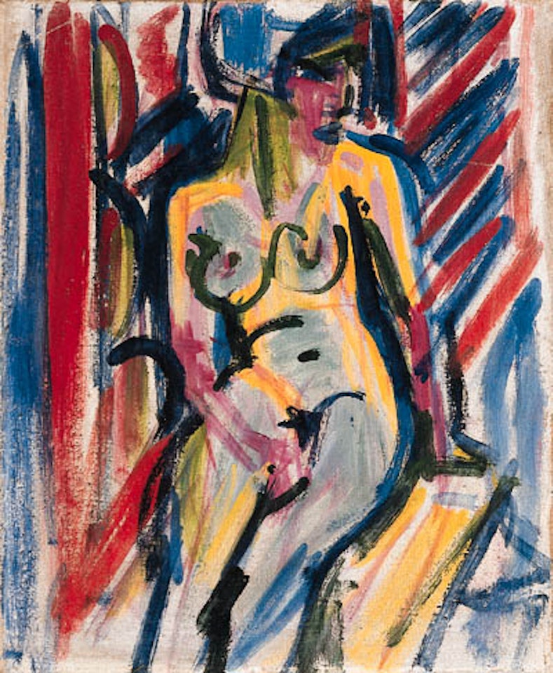 Small seated nude by Albert Müller