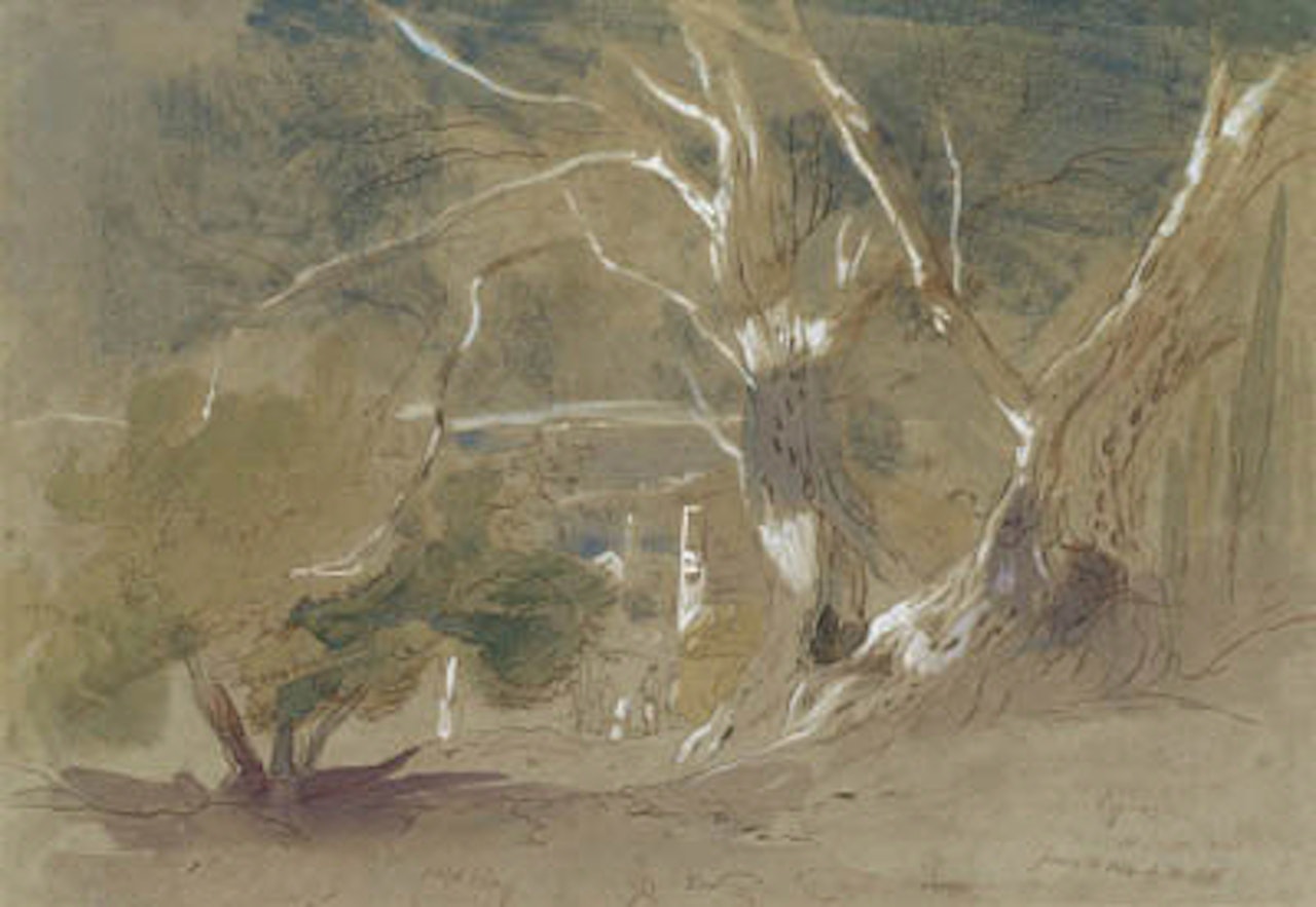 View of Europoulos, Corfu by Edward Lear