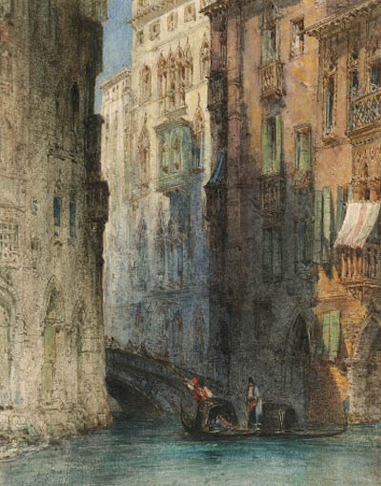 Gondola on Venetian canal by William Callow
