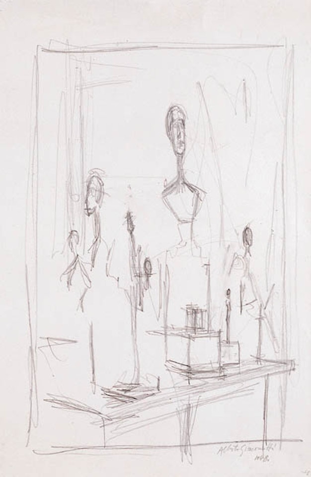 Figures in studio by Alberto Giacometti