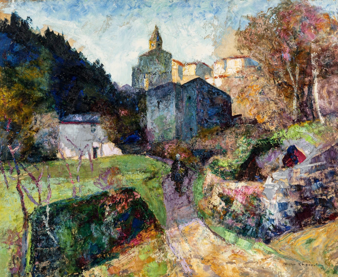 L"église de Saint-Saturnin dans la vallée de la Monne by Victor Charreton