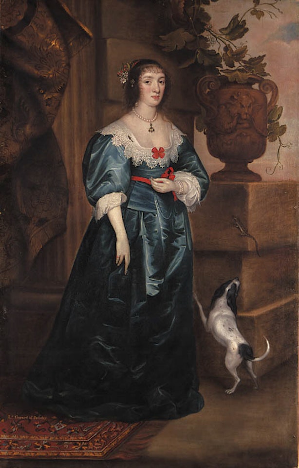 Portrait of Mary, lady Gerard of Bromley , wearing blue dress by Anthony van Dyck