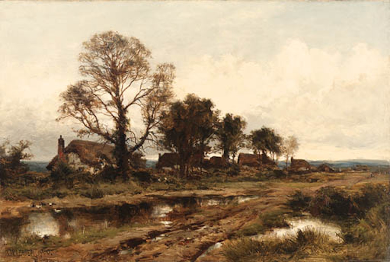 Outskirts of Worcestershire village by Benjamin Williams Leader