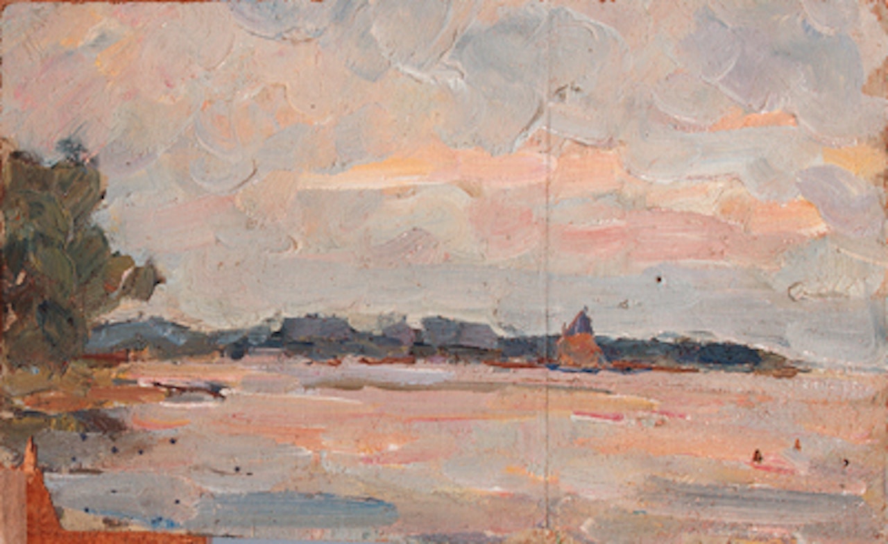 Sailing boat on lake De Kaag near Leiden by Joseph Raphael
