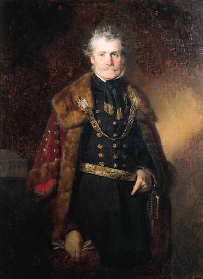 Portrait of nobleman wearing officer's uniform by German School