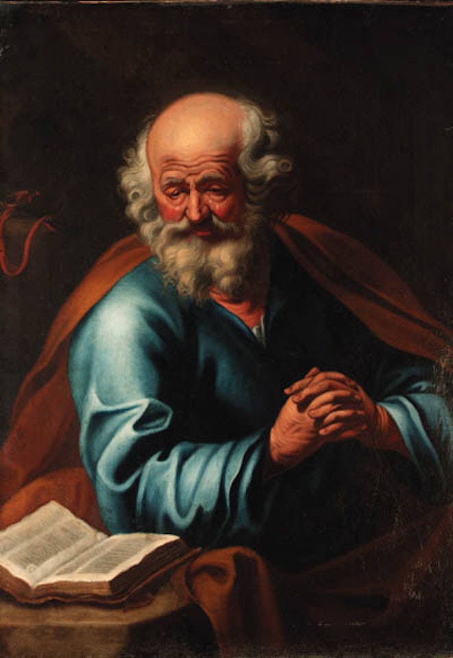 Saint Peter reading by Dutch School